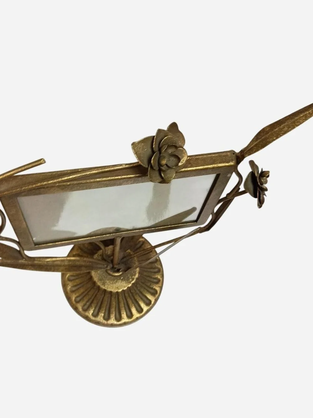 Floral Metal Photo‎ Frame Stand - Gold